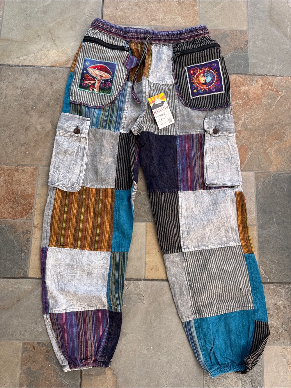 Rising International Multicolor Patchwork Cargo Pants